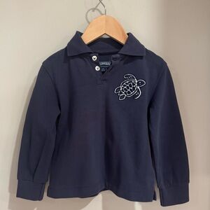 Vilebrequin boys long sleeve logo polo in navy